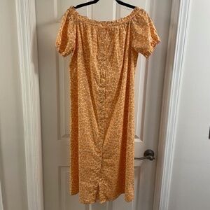 MONKI Cotton Orange Floral Sundress Button Up - Size XS  *Runs large*